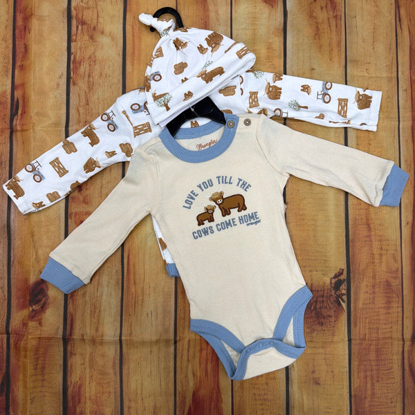 WRANGLER COWS COME HOME BODYSUIT SET