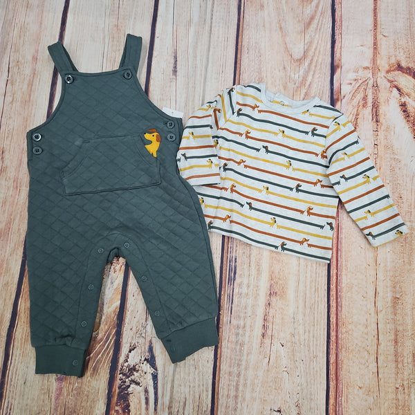 LITTLE ME DACHSHUND OVERALL SET