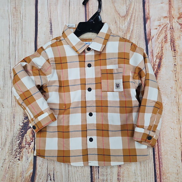 CLEARANCE MAYORAL MUSTARD FLANNEL FUR LINED SNAP UP SHIRT