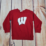 Wes and Willy Wisconsin Badger FLEECE CREW CHERRY SWEATSHIRT