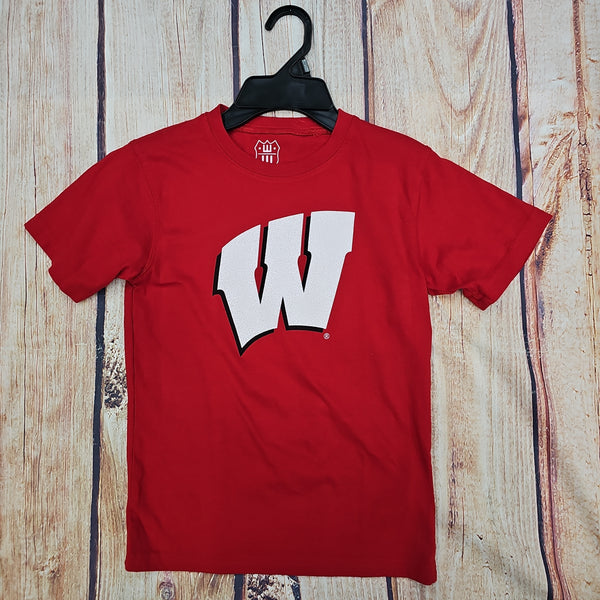 Wes and Willy Wisconsin Badger SHORT SLEEVE JERSEY TEE CHERRY 1WIS6