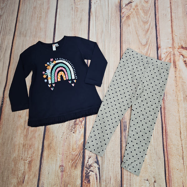 CR SPORT RAINBOW TUNIC SET WITH DOT LEGGINGS