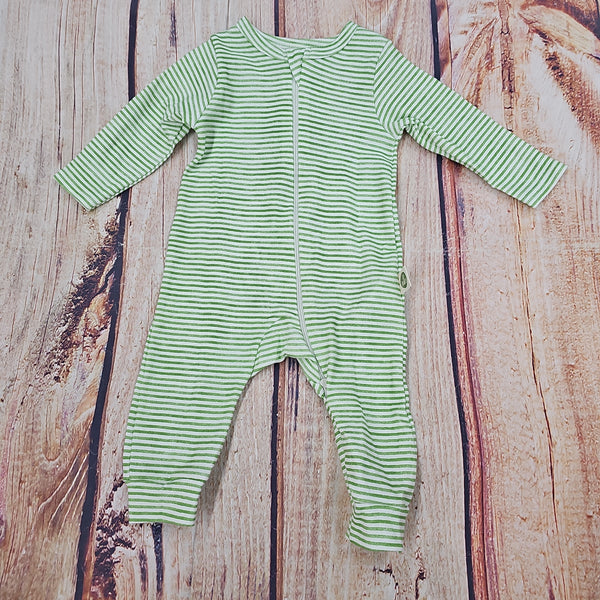 UP BABY GREEN AND WHITE STRIPED DINO SLEEPER