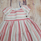 MAYORAL CORAL AND TAN STRIPED DRESS