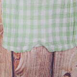 LITTLE ME GREEN CHECK ROMPER LCR14579N