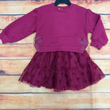 MAYORAL GIRLS TULLE SKIRT SET 4934 BURGUNDY