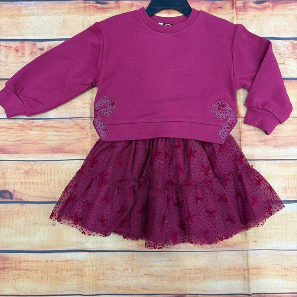 MAYORAL GIRLS TULLE SKIRT SET 4934 BURGUNDY