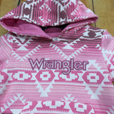 WRANGLER GIRLS PINK AZTEC HOODED SWEATSHIRT