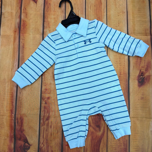 UNDER ARMOUR OPAL BLUE STRIPED POLO OVERALL UAFJN19A-453
