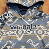 WRANGLER BOYS BLUE AZTEC HOODED SWEATSHIRT