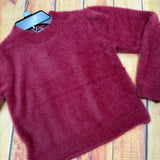 MAYORAL GIRLS SHORT FUR SWEATER BURGUNDY 7338