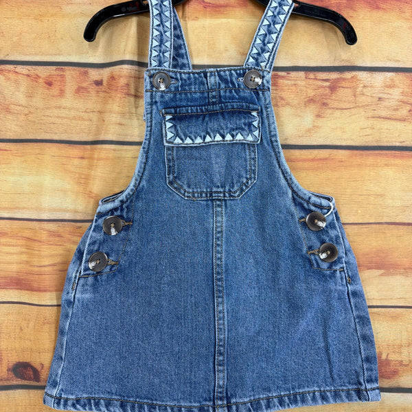 MAYORAL GIRLS EMBROIDERED OVERALL DRESS DENIM 4910