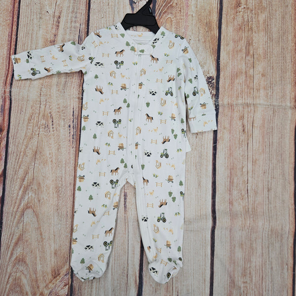 CLEARANCE JOHN DEERE FARMLAND ZIP COVERALL WHITE J4R543WN