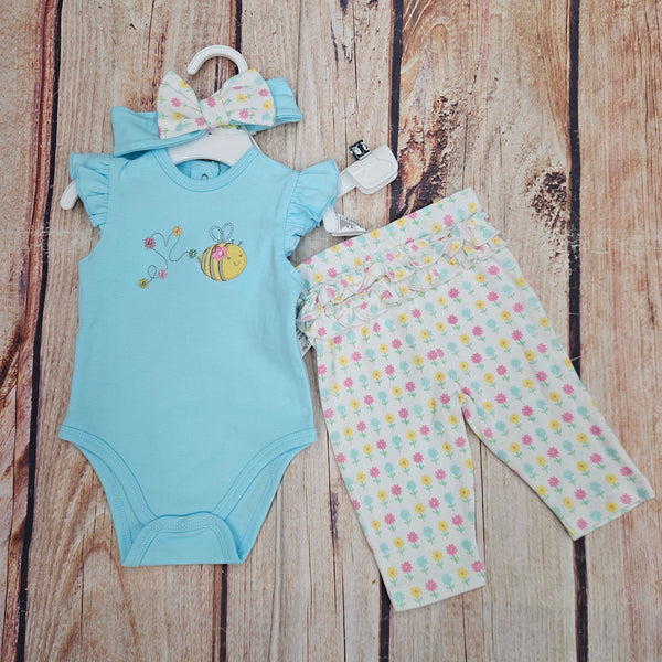 LITTLE ME BUMBLE BEE BODY SUIT SET LC817042N