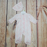 LITTLE ME DAMASK FLORAL PINK SLEEPER