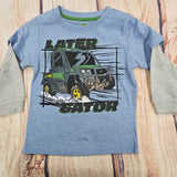 JOHN DEERE LATER GATOR L/S T-SHIRT CHAMBRAY HTHR/LT GRY J4T552BT