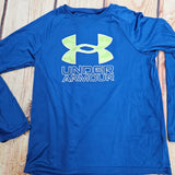 UNDER ARMOUR BOYS LONG SLEEVE TECH HYBRID PIRNT FILL BLUE 1380470