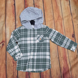 CARHARTT BOYS L/S FLANNEL BUTTON FRONT HOODED SHIRT GN7
