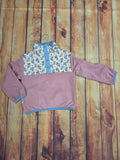 NORUK FLORAL MAUVE 1/4 SNAP SWEATSHIRT