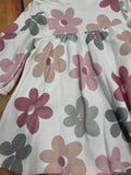 LITTLE ME FLORAL SWEATSHIRT DRESS SET MAUVE/TAN/GREEN