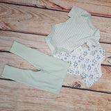 LITTLE ME 3 PC BODY SUIT-PANT SET