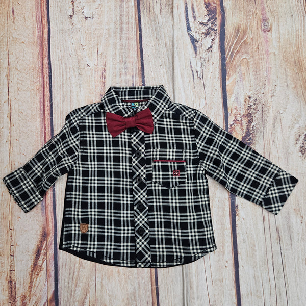 NORUK BLACK RED PLAID WITH BOW TIE