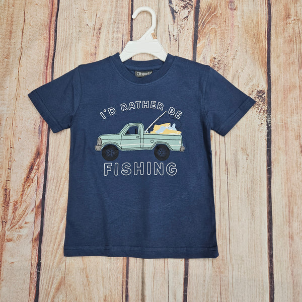 CR SPORTS BOYS FISHING TOP BLUE
