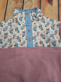 NORUK FLORAL MAUVE 1/4 SNAP SWEATSHIRT
