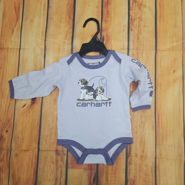 CARHARTT L/S PUPPIES BODYSUIT LT. LILAC CA7227-L196-LN10