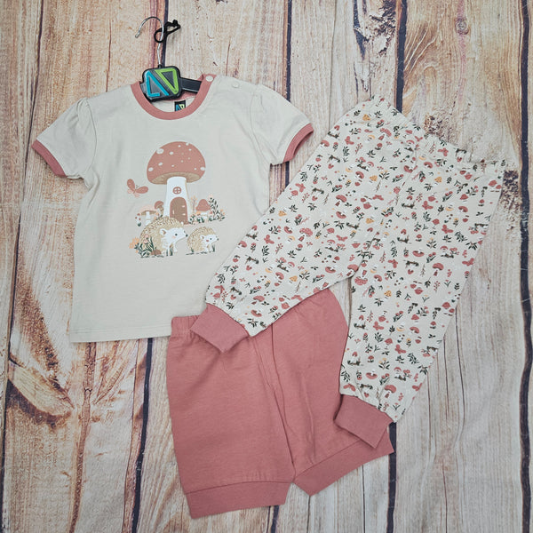 NORUK 3 PC PAJAMAS PORCUPINE/MUSHROOMS S26P54