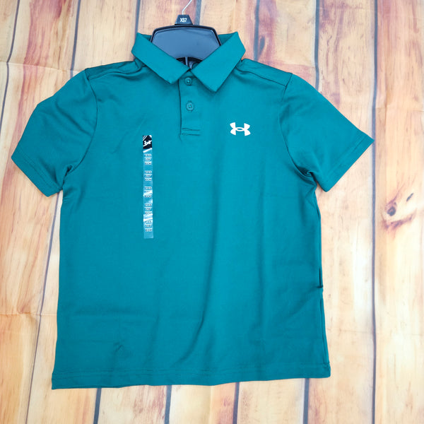 UNDER ARMOUR  BOYS  GREEN MATCHPLAY POLO 6009816-312