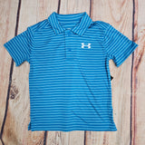 UNDER ARMOUR MATCH PLAY STRIPE POLO AQUA