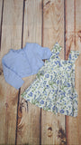 LITTLE ME BLUE FLORAL KNIT DRESS LPU15836T