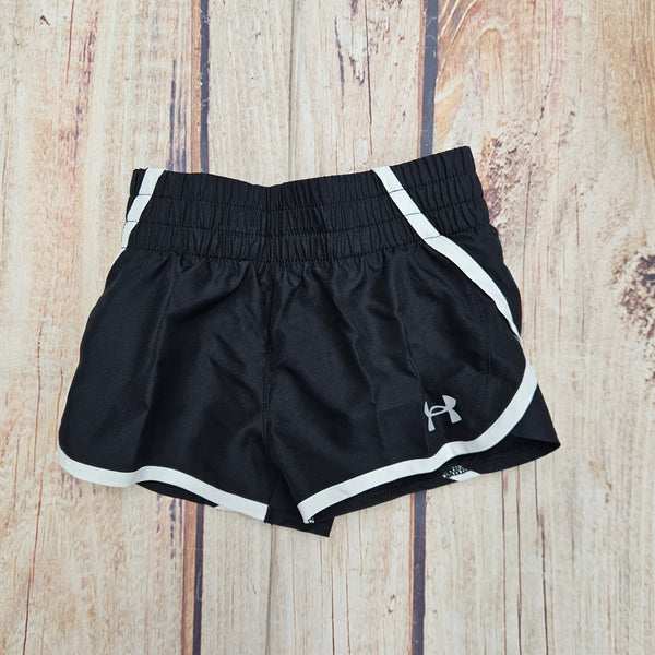 UNDER ARMOUR GIRLS BLACK FLY BY SHORT