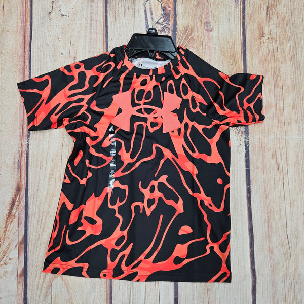 UNDER ARMOUR TECH PRINTED LAVA SS TEE BLK 1363278-024