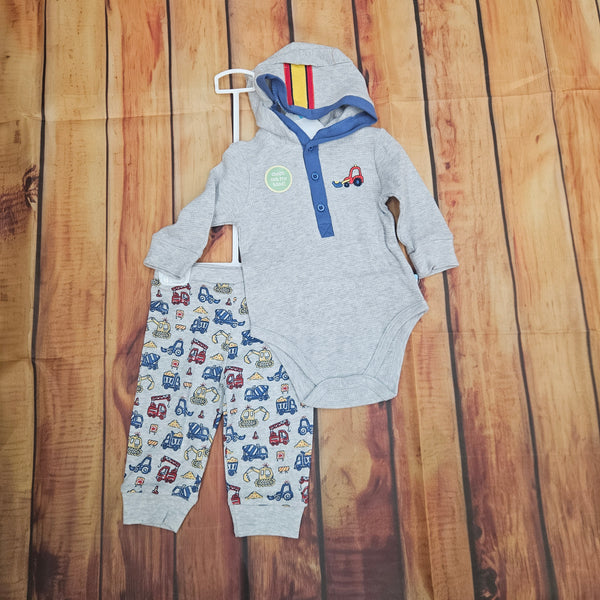 LITTLE ME HEAVY EQUIPMENT 2PC HOODED SET