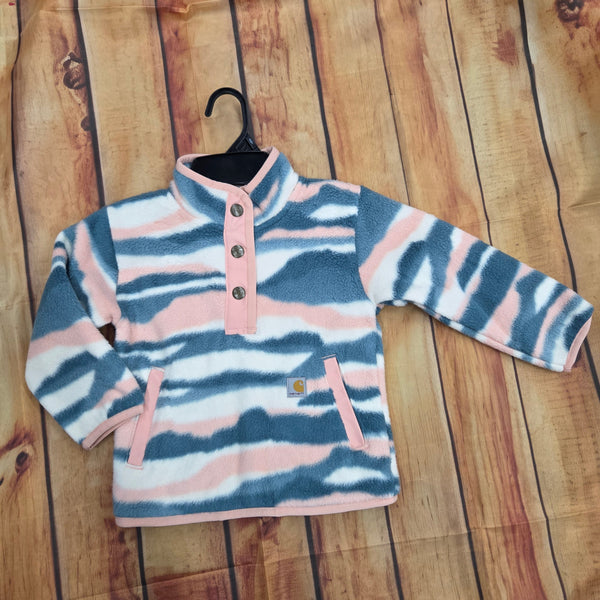 CARHARTT GIRLS FLEECE QUARTER SNAP PRINTED SWEATSHIRT LT. BEIGE CA35