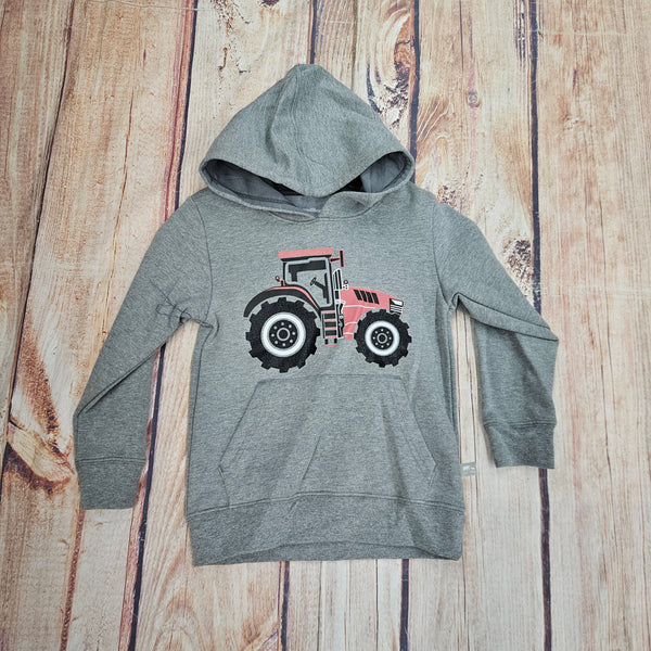 CUTIE PIE BABY RED TRACTOR HOODIE HEATHER GREY PY2400002