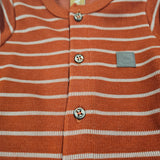 UP BABY RUST ORANGE KNIT HENLEY ONESIE