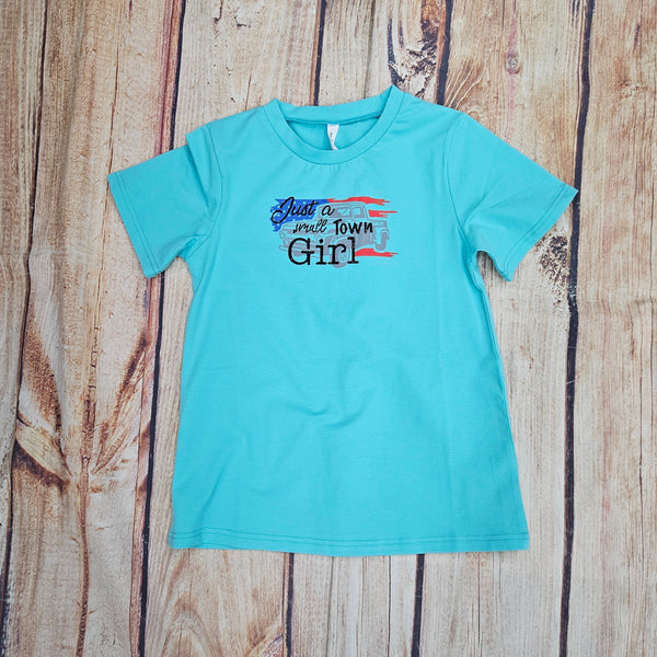 ML KIDS SMALL TOWN GIRL SS T-SHIRT TURQUOISE 0154