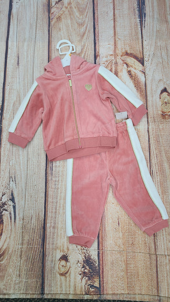 LITTLE ME PINK HOODED TRACK SUIT SET