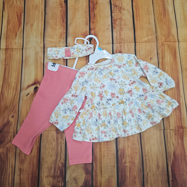 LITTLE ME AUTUMN TUNIC FLORAL 3PC SET