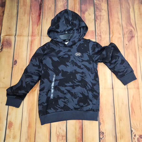 UNDER ARMOUR RIVAL FLEECE PRINTED HOODIE 6013384 BLK/GRY 6013384-016