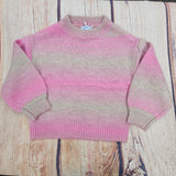 MAYORAL PINK/TAUPE STRIPED SWEATER 4360