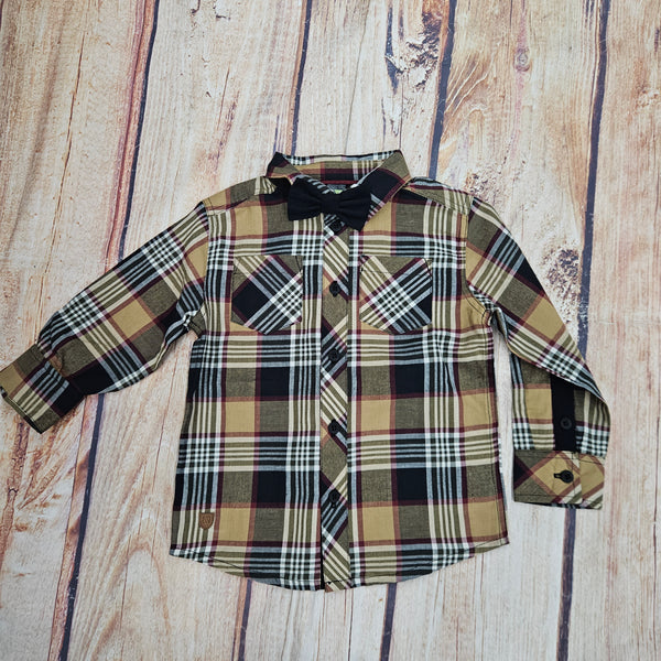 NORUK TAN PLAID WITH BOW TIE