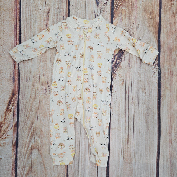 UP BABY SOFT JERSEY COTTON ANIMAL PRINT JUMPSUIT L/S 0812.45947