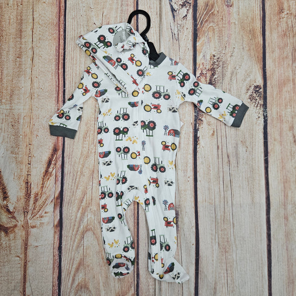 CUTIE PIE BABY TRACTOR BODY COVEREALL SET HY2100014
