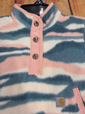 CARHARTT GIRLS FLEECE QUARTER SNAP PRINTED SWEATSHIRT LT. BEIGE CA35
