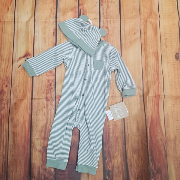 LITTLE ME GREEN COVERALL W/HAT LCN17875N