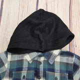 SILVER BOYS BUTTON UP PLAID WITH HOOD